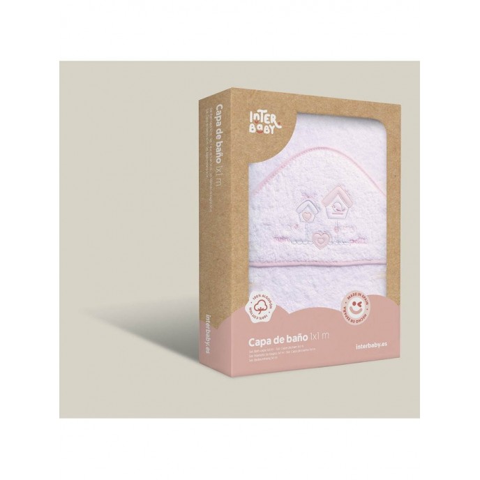 Interbaby Hooded Towel Mon Petit Pink