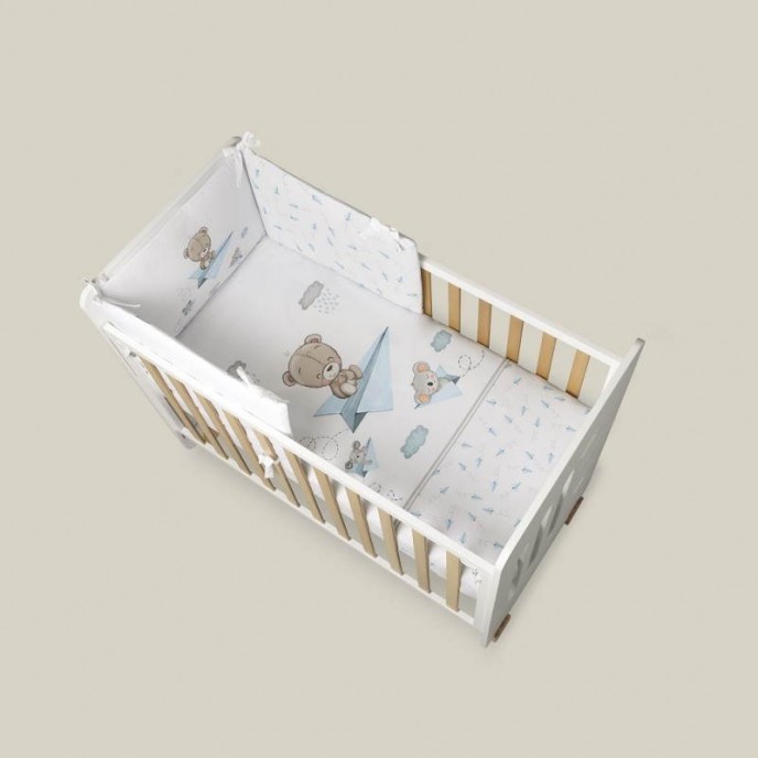 Interbaby Bedding Set Paper Plane Blue