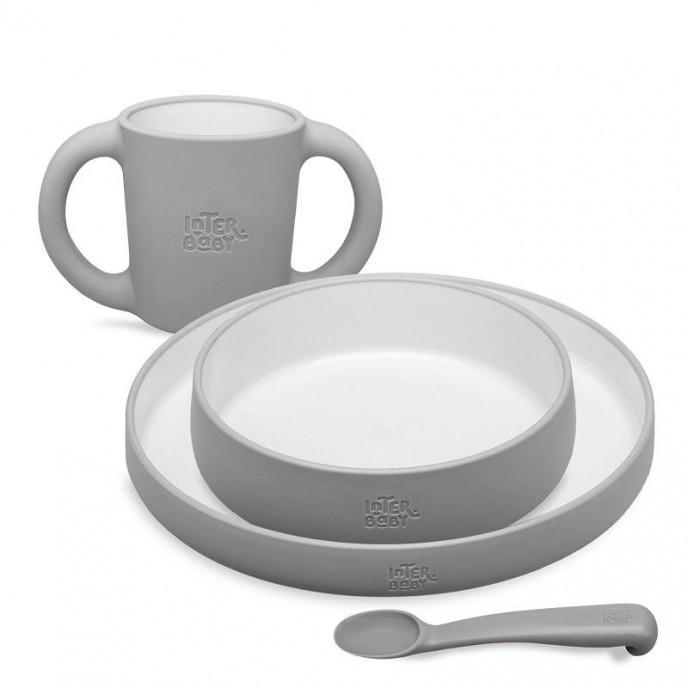 Interbaby Tableware 4pc Set Gray