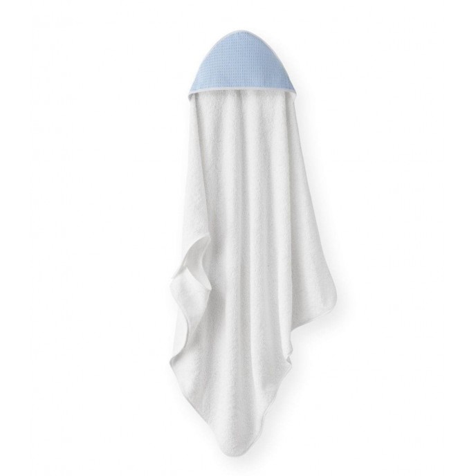 Interbaby Hooded Towel Apron Waffle White Blue