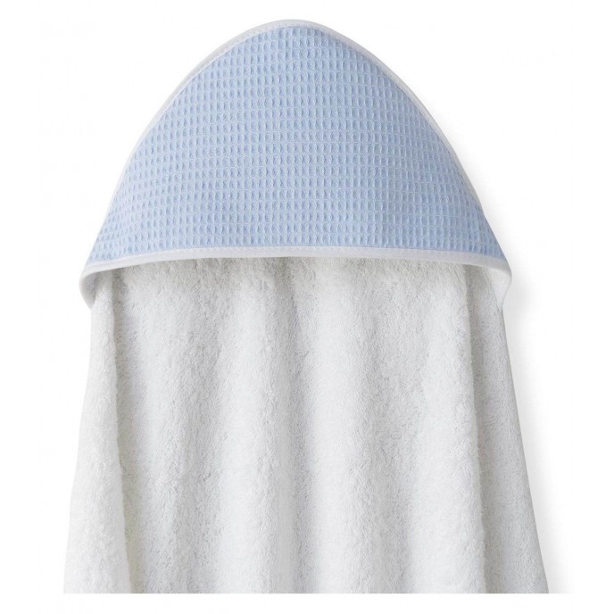 Interbaby Hooded Towel Apron Waffle White Blue