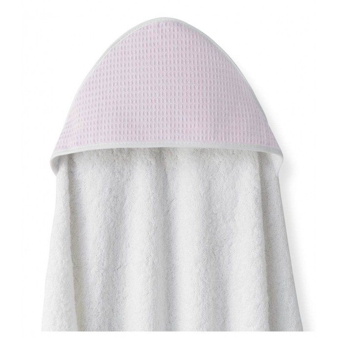 Interbaby Hooded Towel Apron Waffle White Pink