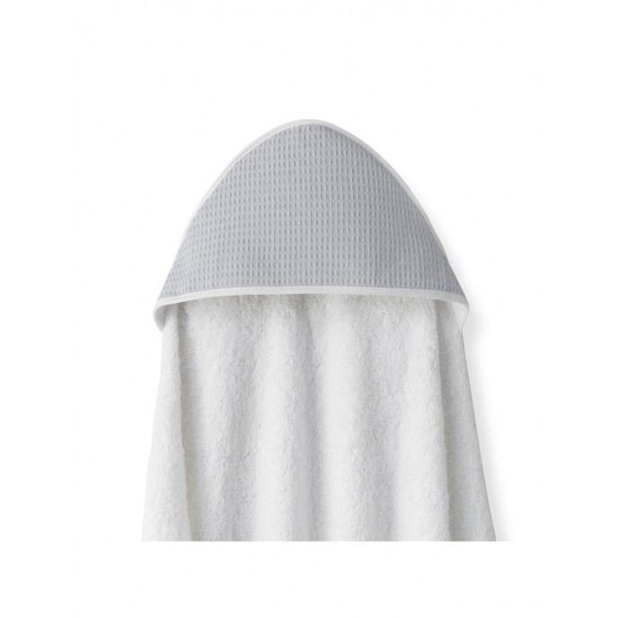 Interbaby Hooded Towel Apron Waffle White Grey