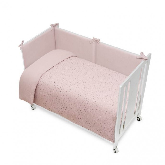 Interbaby Bedding Set Muslin Dark Pink