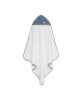 Interbaby Hooded Towel Muslin White Dark Blue