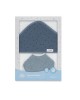 Interbaby Hooded Towel Muslin White Dark Blue