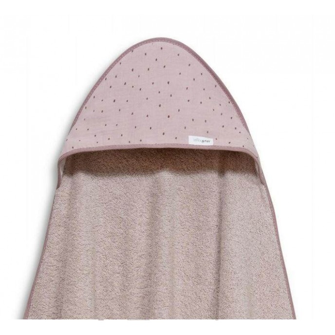 Interbaby Hooded Towel Muslin Dark Pink