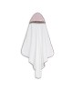 Interbaby Hooded Towel Muslin White Dark Pink