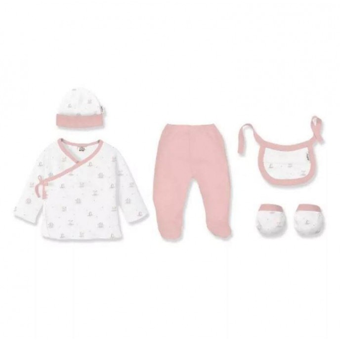 Interbaby Gift Set 5pc Bear Pink