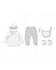 Interbaby Gift Set 5pc Bear Grey