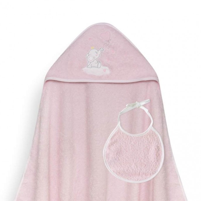 Interbaby Hooded Towel Elephant Pink