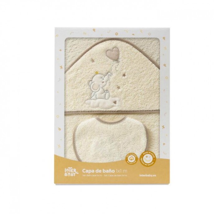 Interbaby Hooded Towel Elephant Beige