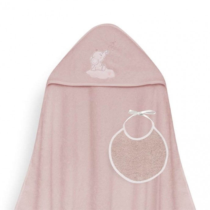 Interbaby Hooded Towel Elephant Dark Pink