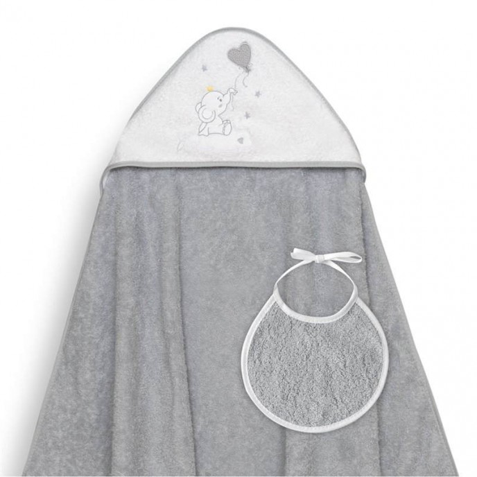 Interbaby Hooded Towel Elephant Grey