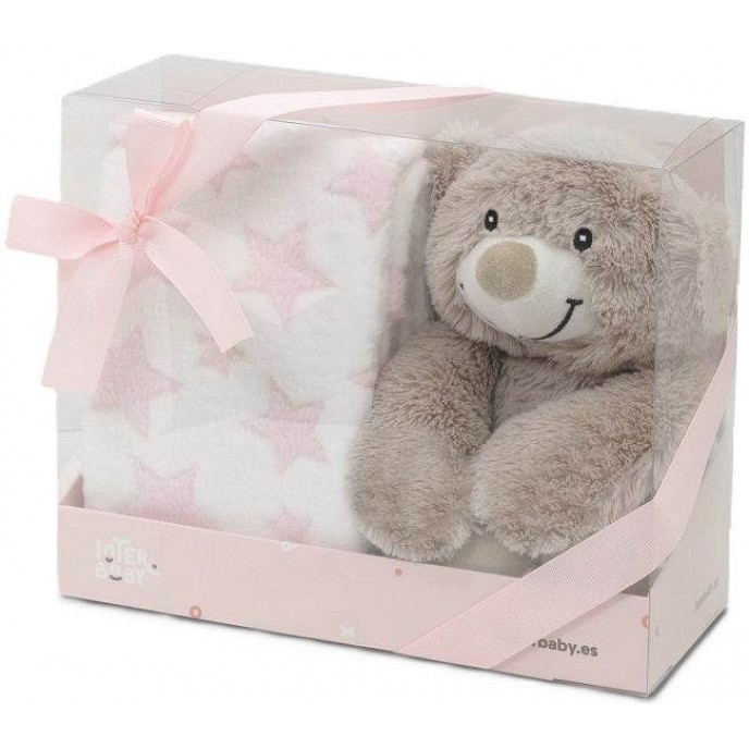 Interbaby Blanket and Plush Teddy Pink