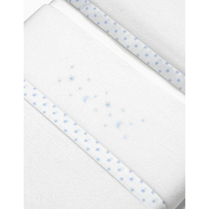 Interbaby Cot Sheets Set Fleece Stars Blue