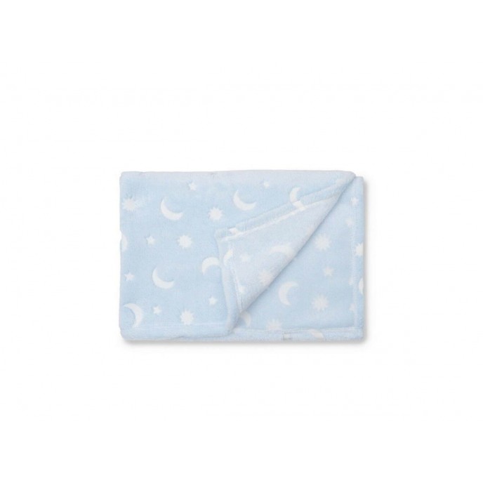 Interbaby Fleece Blanket Moon Stars Blue