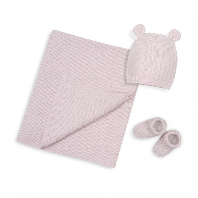 Interbaby Blanket Hat and Socks Set Pink