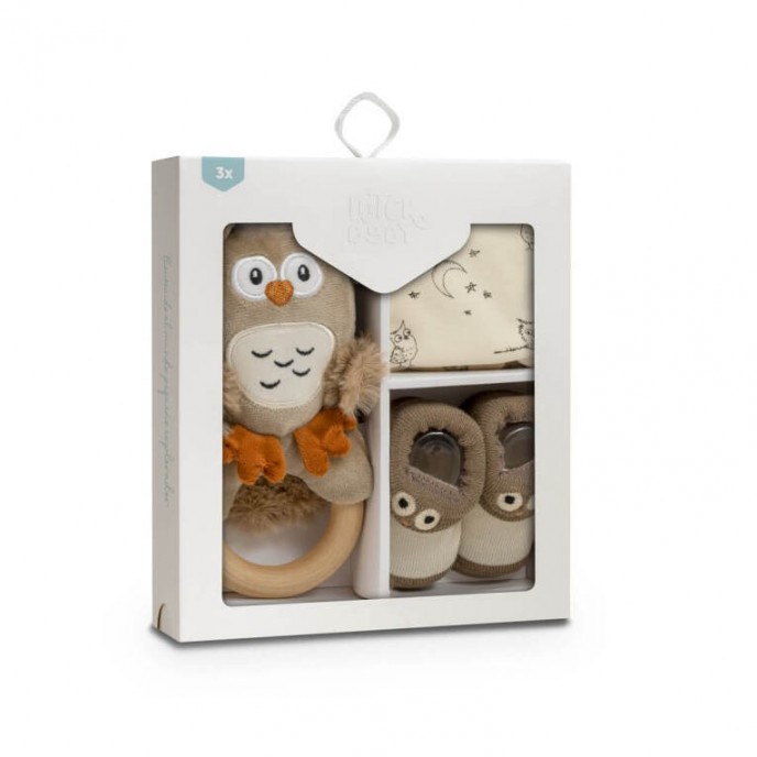 Interbaby Gift Set Owl Beige