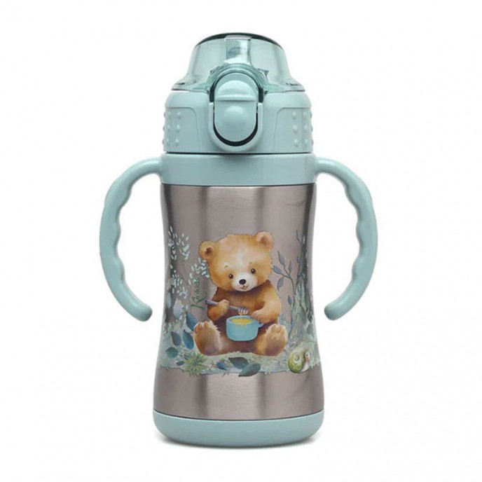 Kiokids Insulated Straw Cup Sage Bear