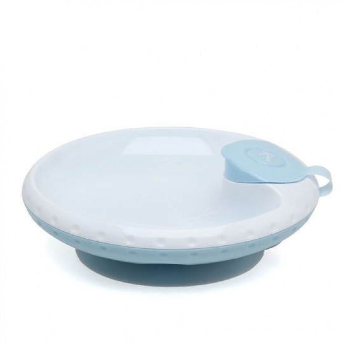 Kiokids Suction Plate with Food Warmer Blue