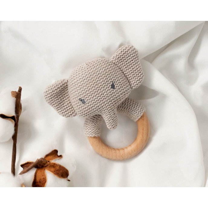 Kiokids Rattle Elephant Grey