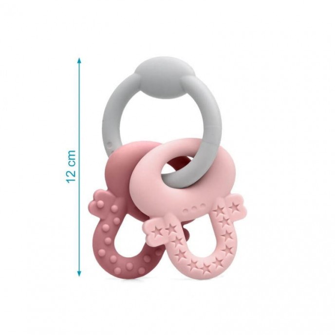 Kiokids Silicone Teether Keys Pink