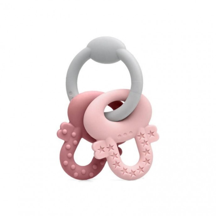 Kiokids Silicone Teether Keys Pink