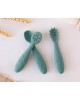 Kiokids Silicone Starter Cutlery Set 3pc Sage