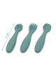 Kiokids Silicone Starter Cutlery Set 3pc Sage