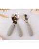 Kiokids Silicone and Metal Cutlery Set 3pc Grey