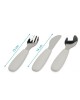 Kiokids Silicone and Metal Cutlery Set 3pc Grey