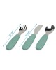 Kiokids Silicone and Metal Cutlery Set 3pc Sage