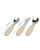 Kiokids Silicone and Metal Cutlery Set 3pc Beige