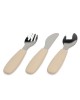 Kiokids Silicone and Metal Cutlery Set 3pc Beige