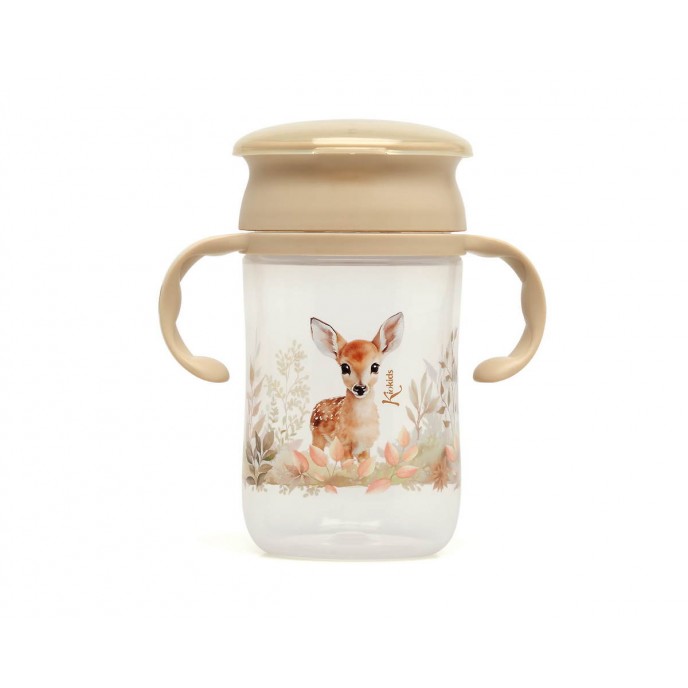 Kiokids Trainer Sippy 360 Cup 300ml Beige Deer