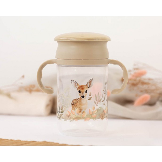 Kiokids Trainer Sippy 360 Cup 300ml Beige Deer