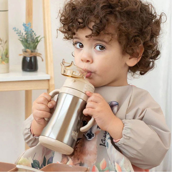 Kiokids Insulated Straw Cup Beige Deer