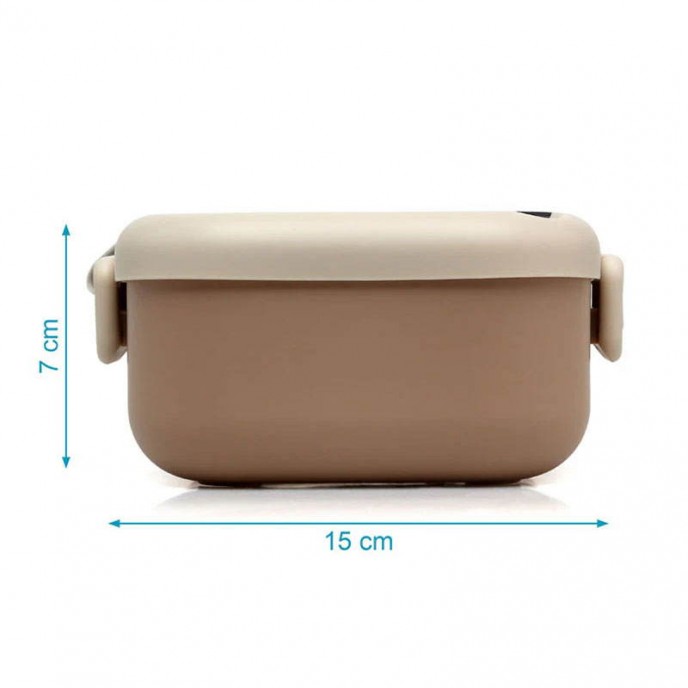 Kiokids Lunch Box and Spoon Beige