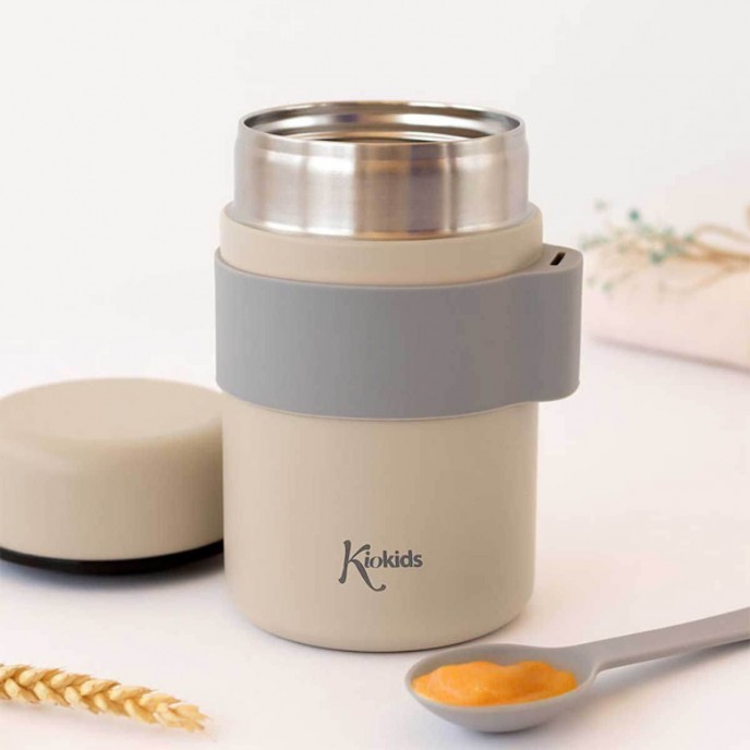 Kiokids Food Flask 500ml Beige 