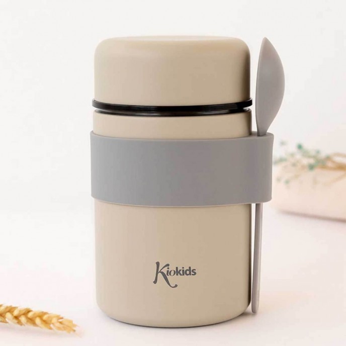 Kiokids Food Flask 500ml Beige 