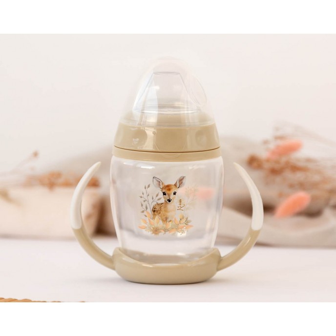 Kiokids Trainer Spout Cup 270ml Beige Deer