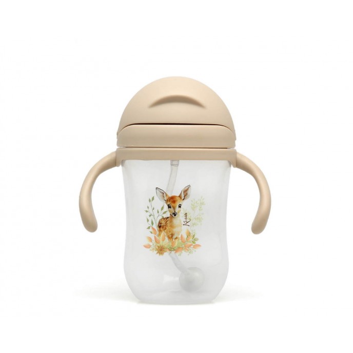 Kiokids Weighted Straw Cup 300ml Beige Deer