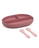 Kiokids Silicone Plate and Cutlery Set 3pc Pink