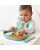 Kiokids Silicone Plate and Cutlery Set 3pc Sage