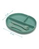 Kiokids Silicone Plate and Cutlery Set 3pc Sage