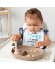 Kiokids Silicone Plate and Cutlery Set 3pc Beige