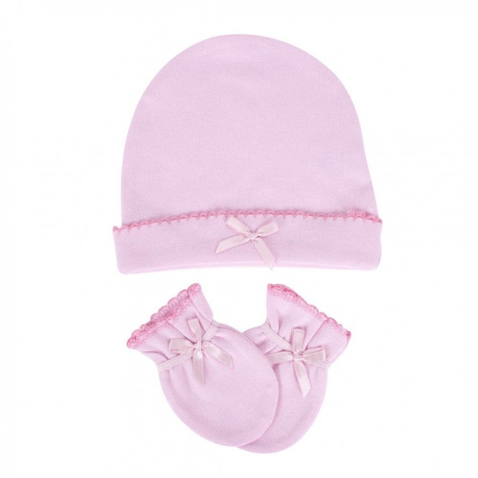 Sevi Bebe Hat and Mittens Pink