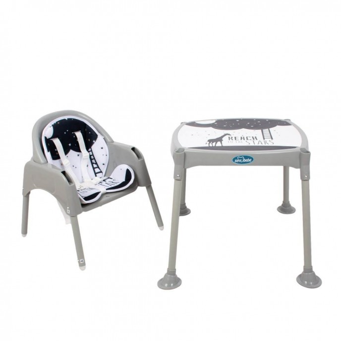 Sevi Bebe 3 in 1 Highchair, Chair and Table Grey