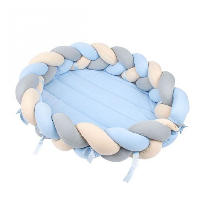 Sevi Bebe 3 in 1 Baby Nest, Playgym and Bed Bumper Blue